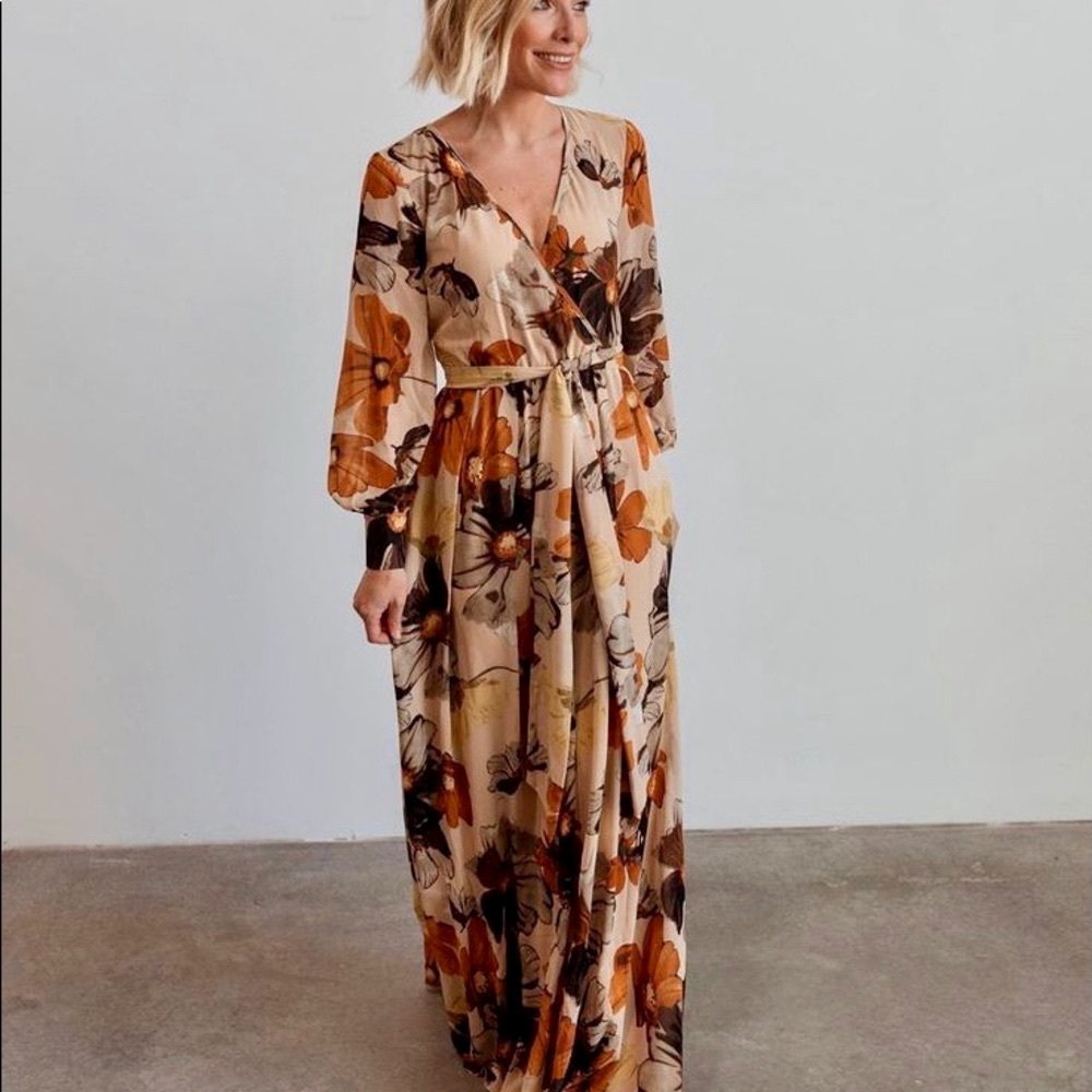Baltic Born Lydia Camel Floral Maxi Dress
